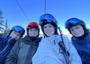 ski instructors in ski lift
